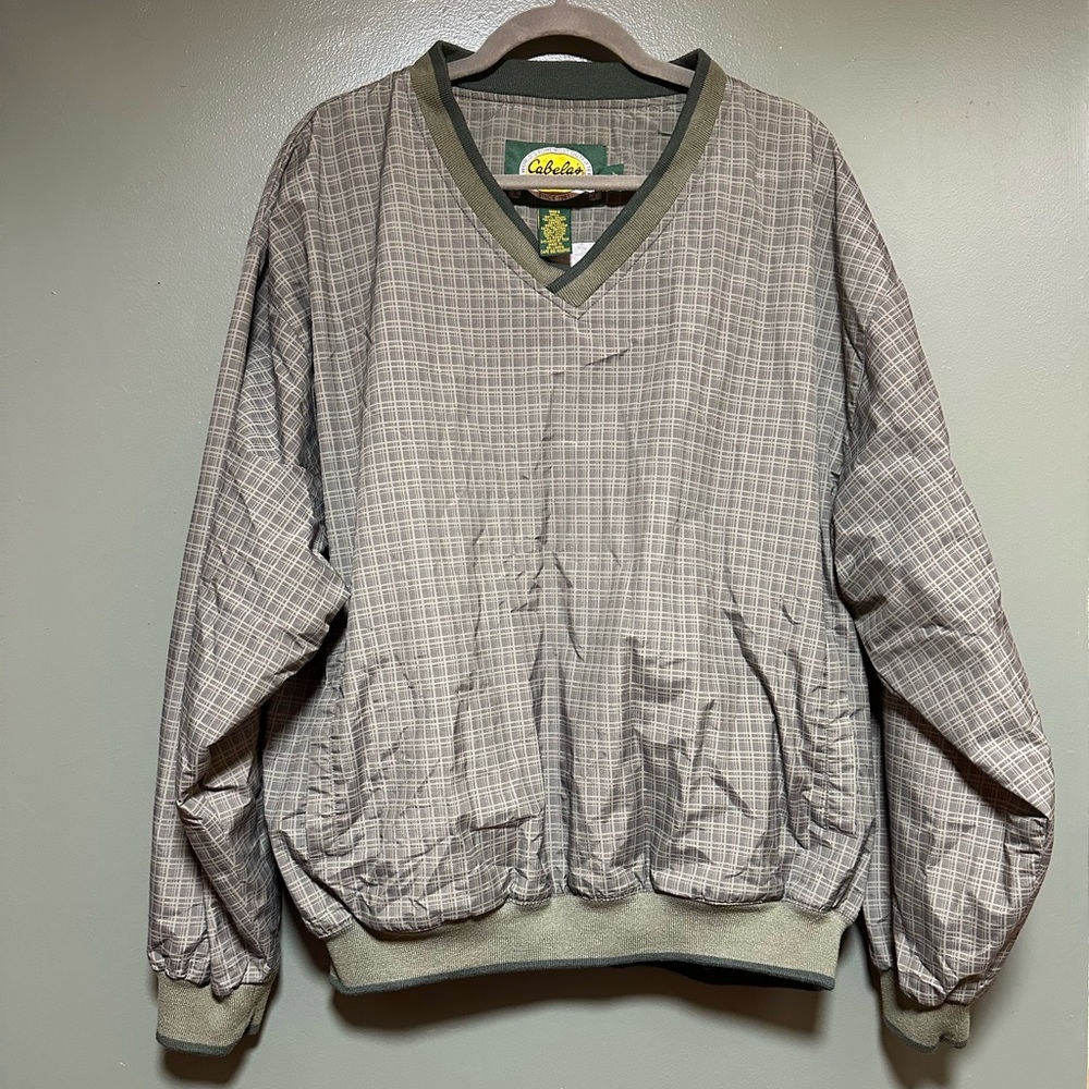 Vintage Cabela’s Grid Print Pullover Windbreaker - Size L